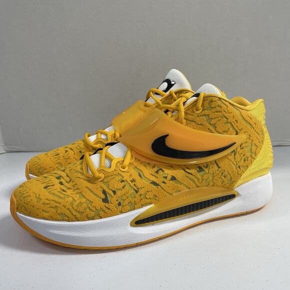 Nike KD 14 TB Yellow DM5040 702 Size 14 Kevin Durant Basketball Sneakers White